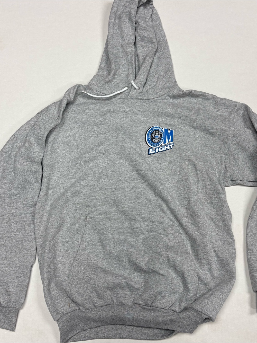 Champion Old‎ Milwaukee Light Beer Hoodie Mens Large Gray Pullover Sweatshirt